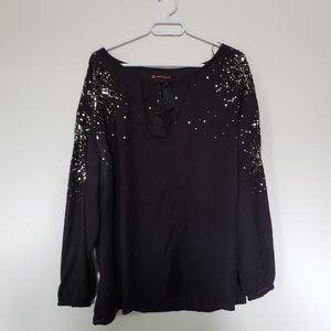 Love & Legend Black Sparkly Blouse